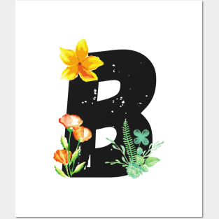 Letter B - Botanical English Alphabet, Name Initial Posters and Art